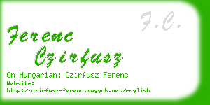 ferenc czirfusz business card